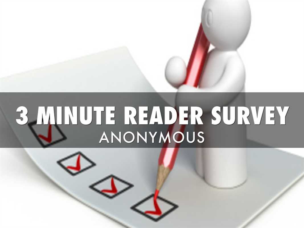 3 Minute Anonymous Readers Survey 2014